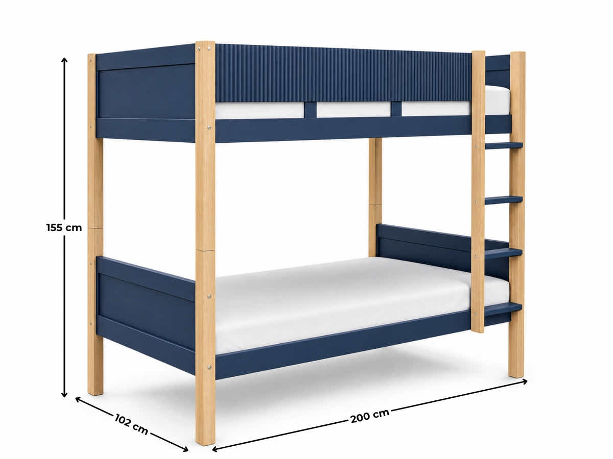 Mateo Bunk Bed - Oak & Navy