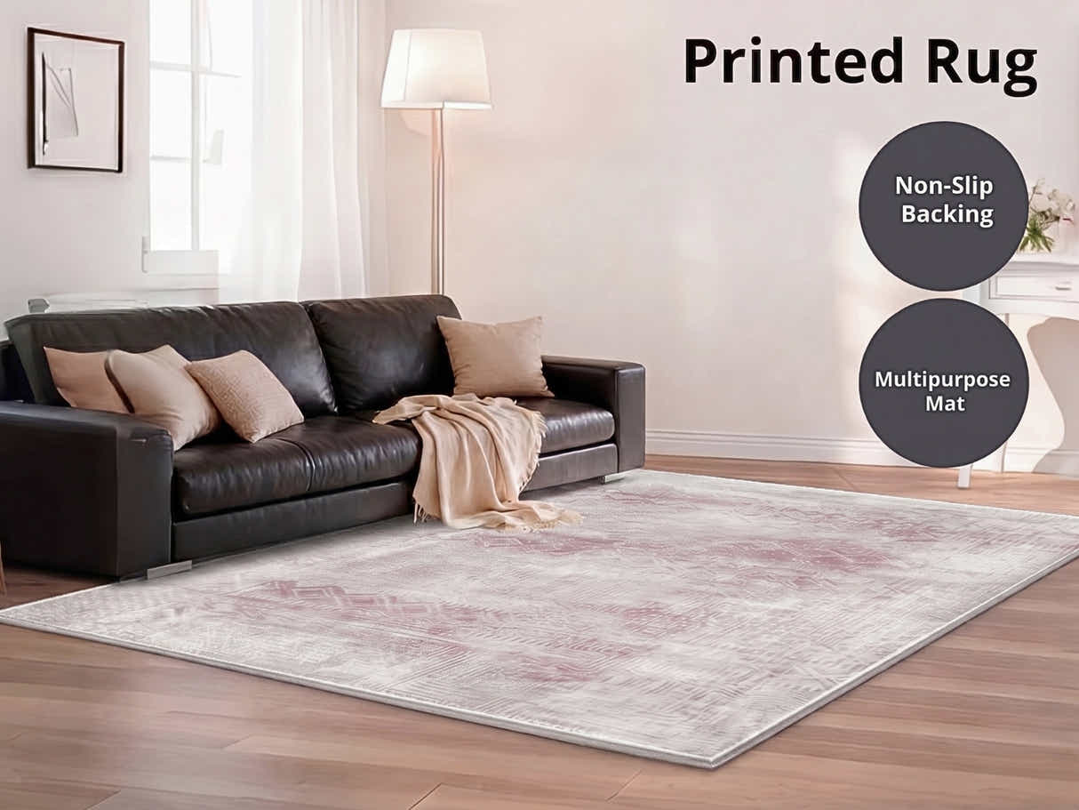 Printed Rug 200cm x 300cm - Maroon Brown