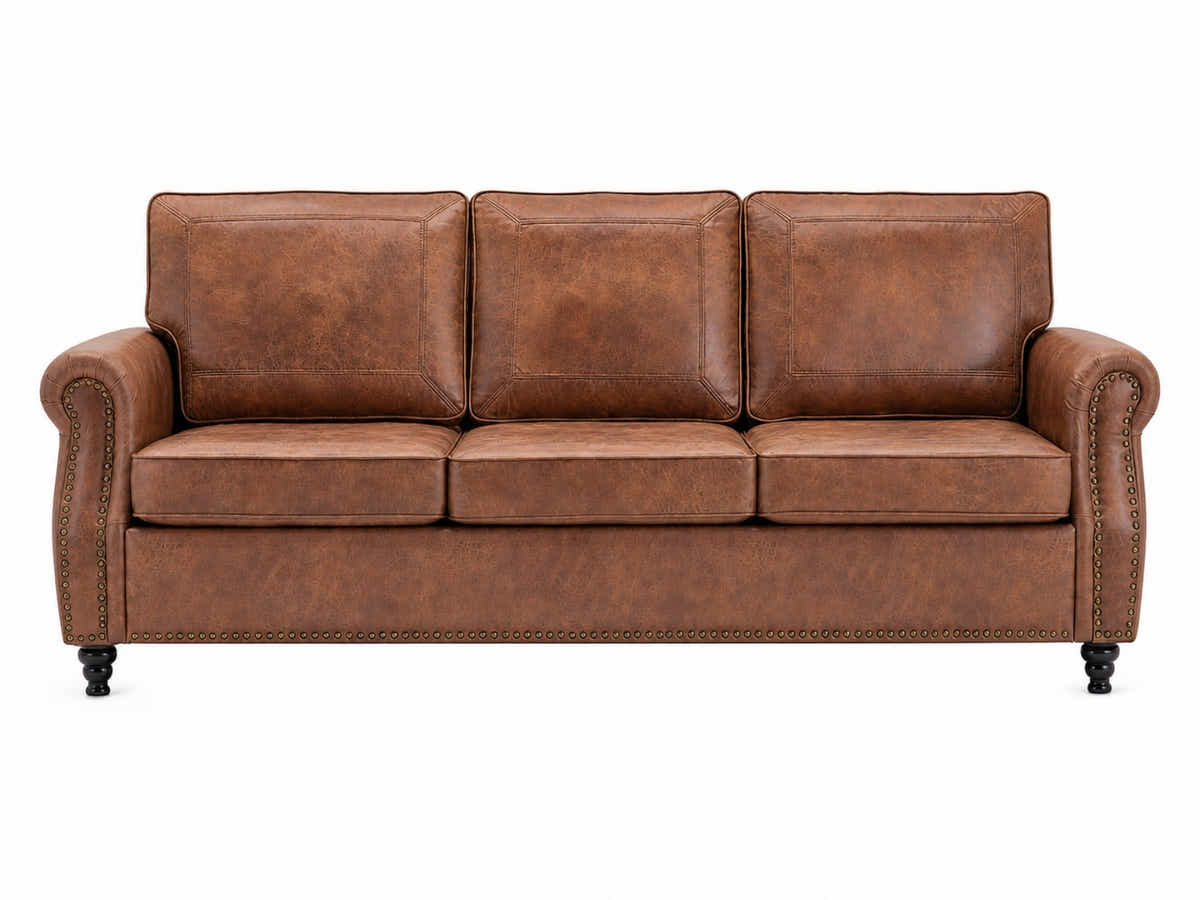 Cassandra 3-seater Sofa PU - Dark Brown