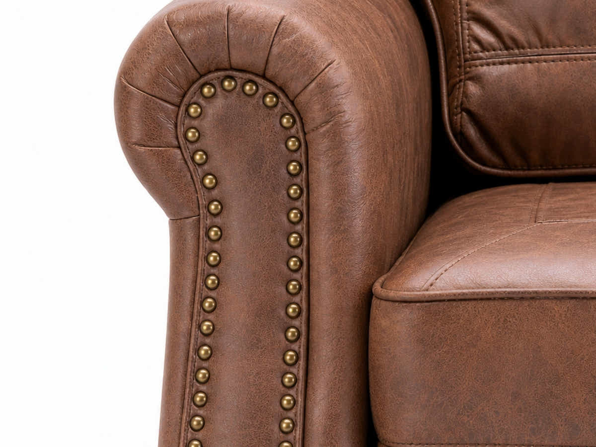 Cassandra 3-seater Sofa PU - Dark Brown