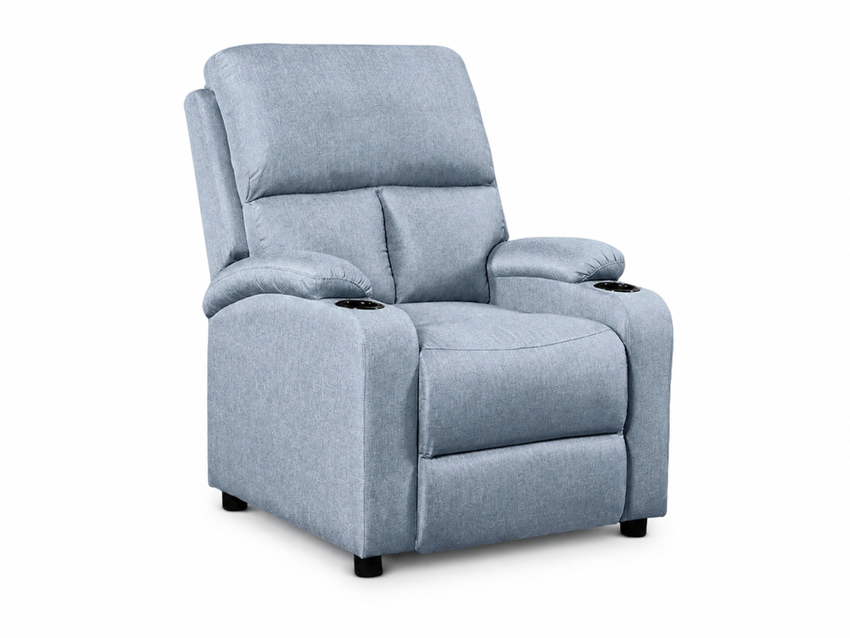 Zola Push Back Recliner Chair Linen - Light Blue