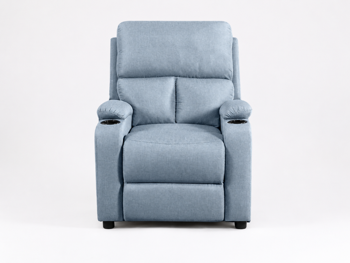 Zola Push Back Recliner Chair Linen - Light Blue