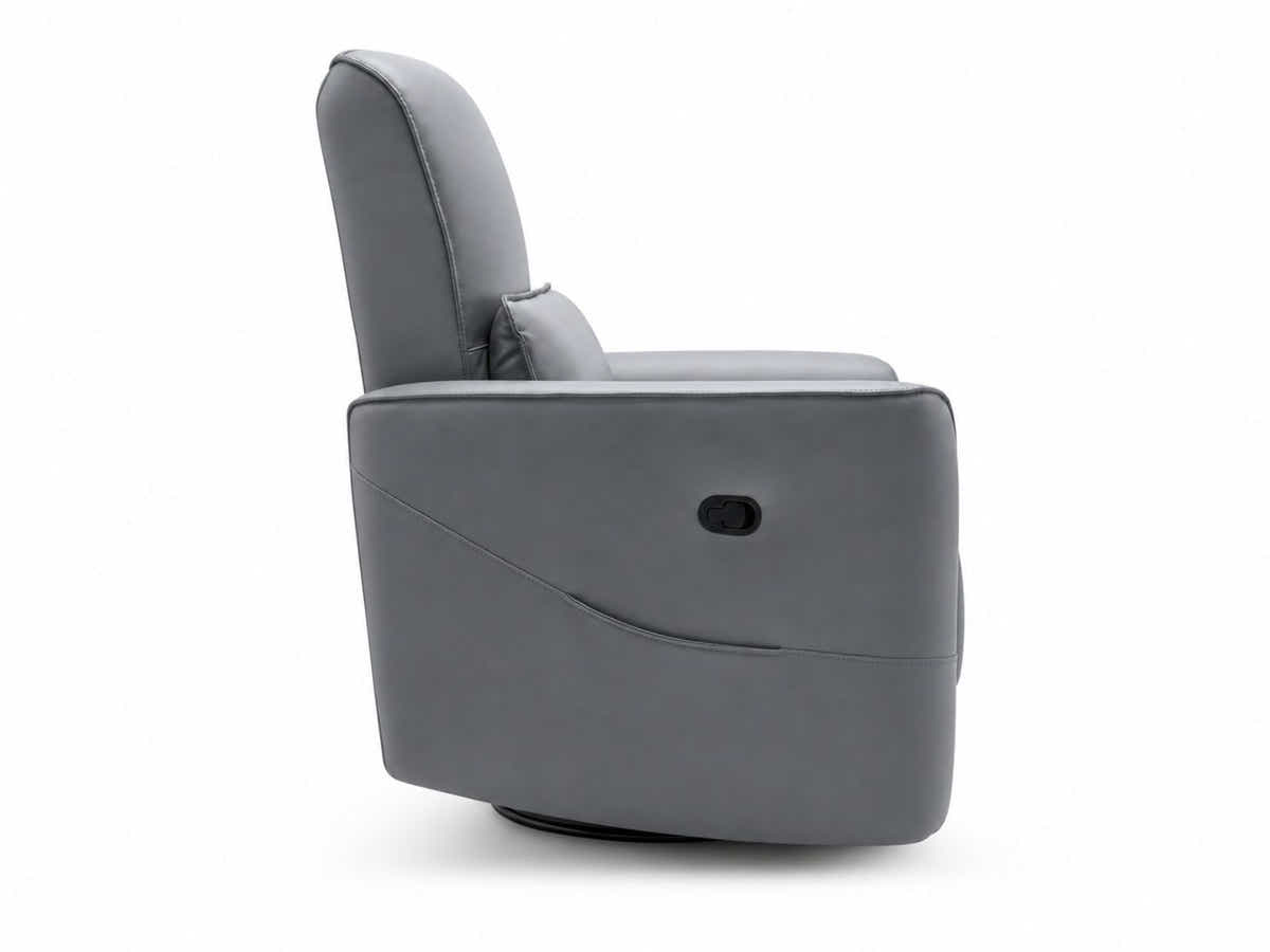 Rodger Air Leather Manual Recliner Chair - Grey