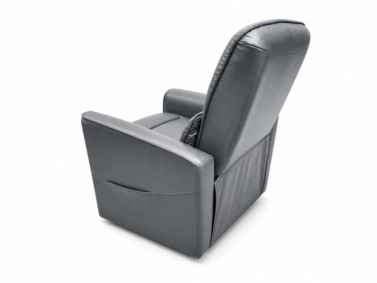 Rodger Air Leather Manual Recliner Chair - Grey