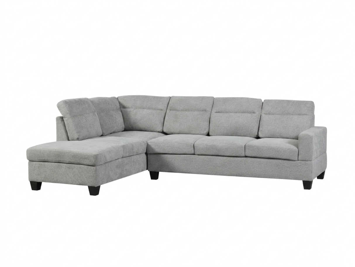 Delano Sectional Linen Sofa with Left Chaise - Grey