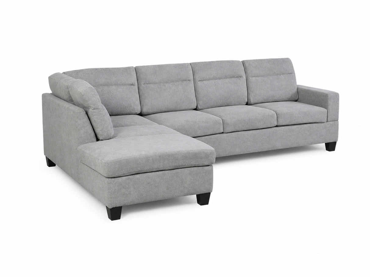 Delano Sectional Linen Sofa with Left Chaise - Grey