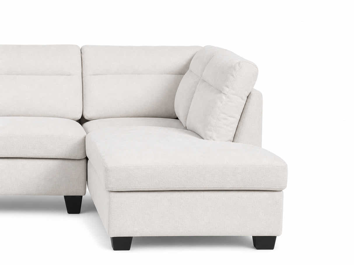 Delano Sectional Linen Sofa with Right Chaise - Beige