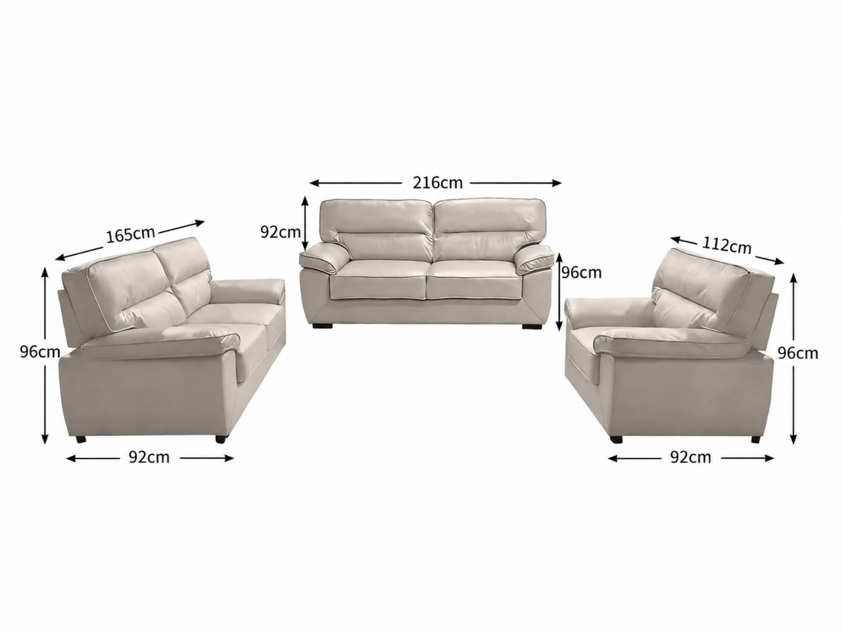 Zonny 3-Piece Sofa Set PU - Beige