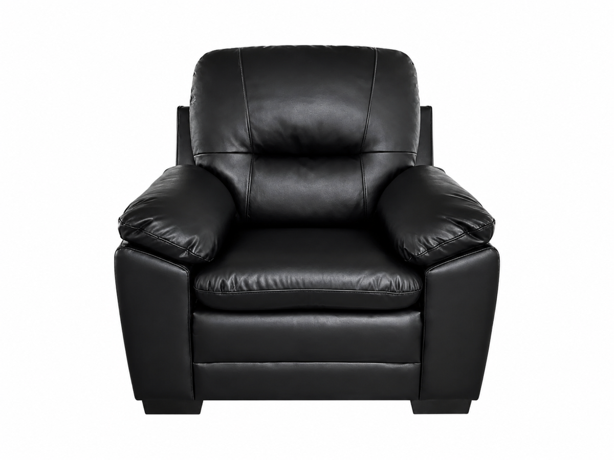 Kolby 3-Piece PU Sofa Set - Black