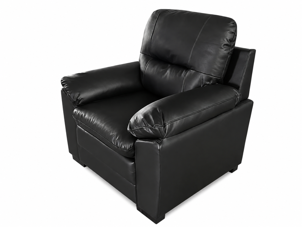 Kolby 3-Piece PU Sofa Set - Black