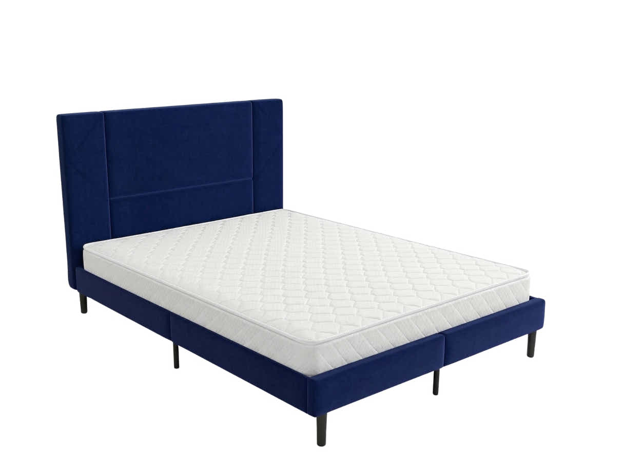 Aubrey Velvet Bed Frame & Bon15 Mattress - Queen