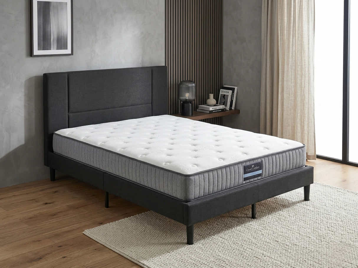 Aubrey Velvet Bed Frame & FIRM23 Mattress - Double