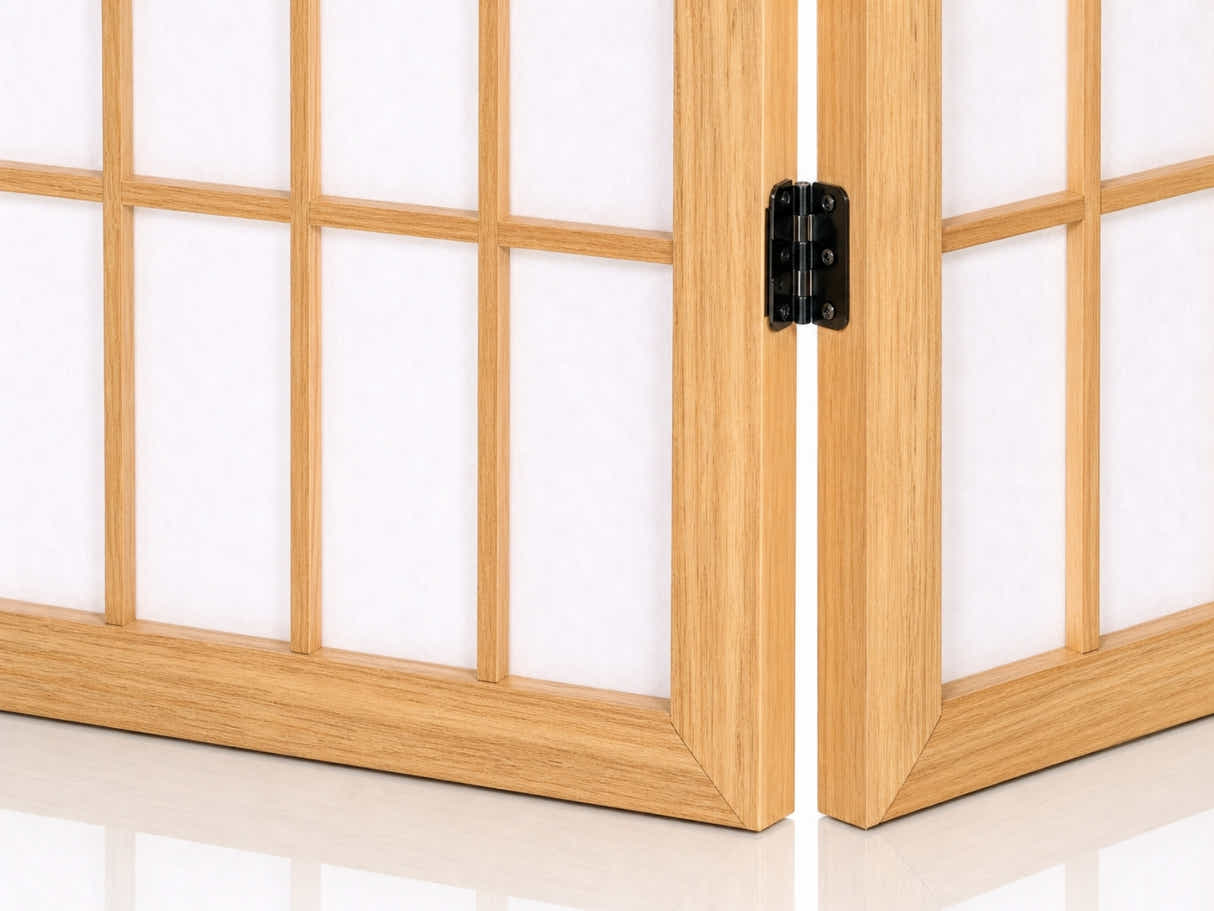 4-Panel Room Divider E P1 - Natural Wood