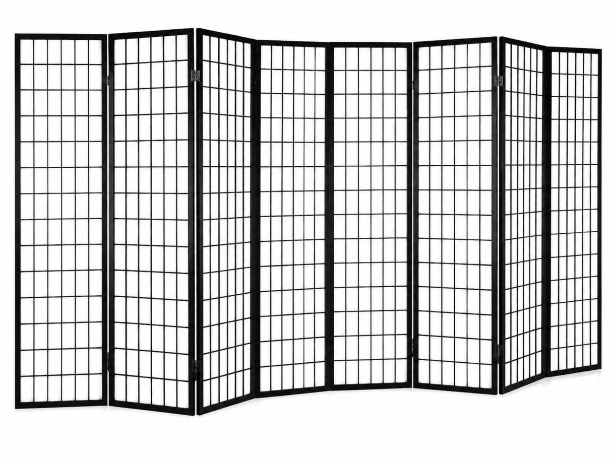 8-Panel Room Divider E P1 - Black