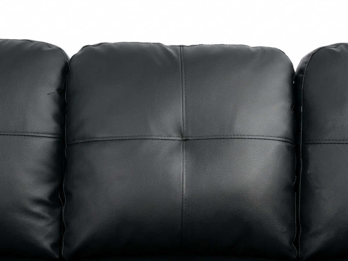 Vega Sectional Sofa with Ottoman PU - Black