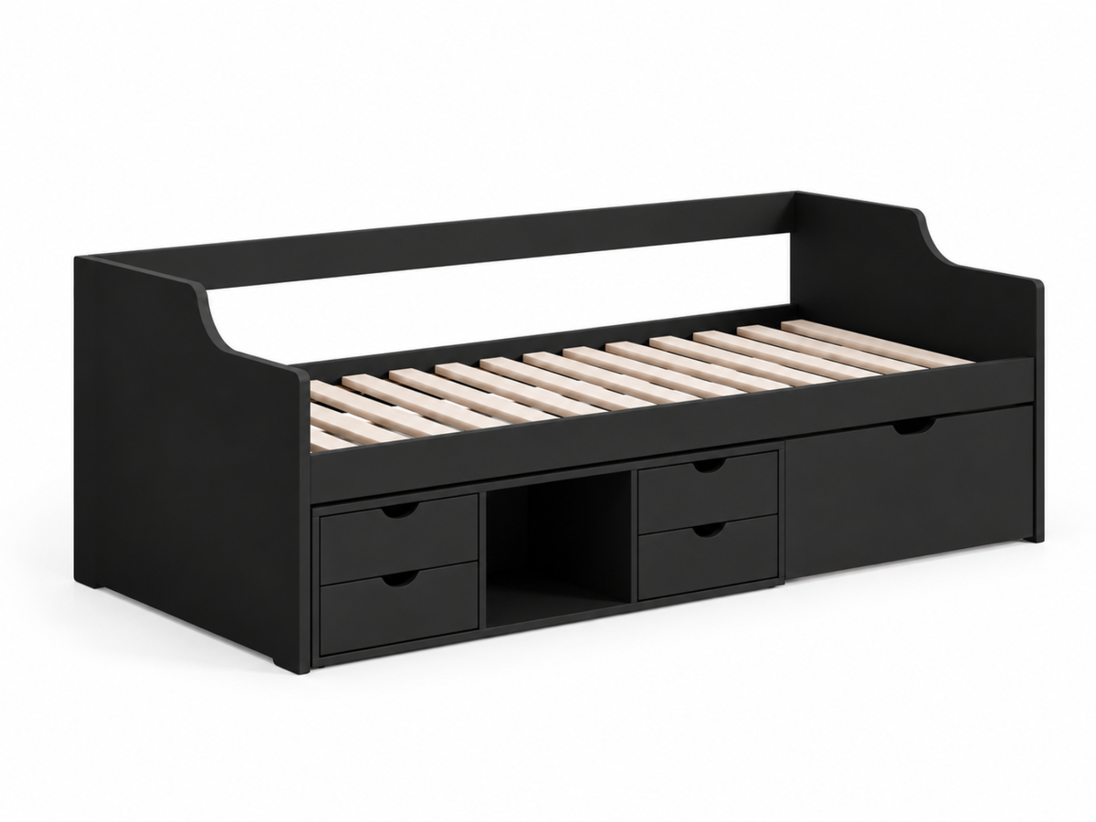 Herb Daybed with Drawers - Black