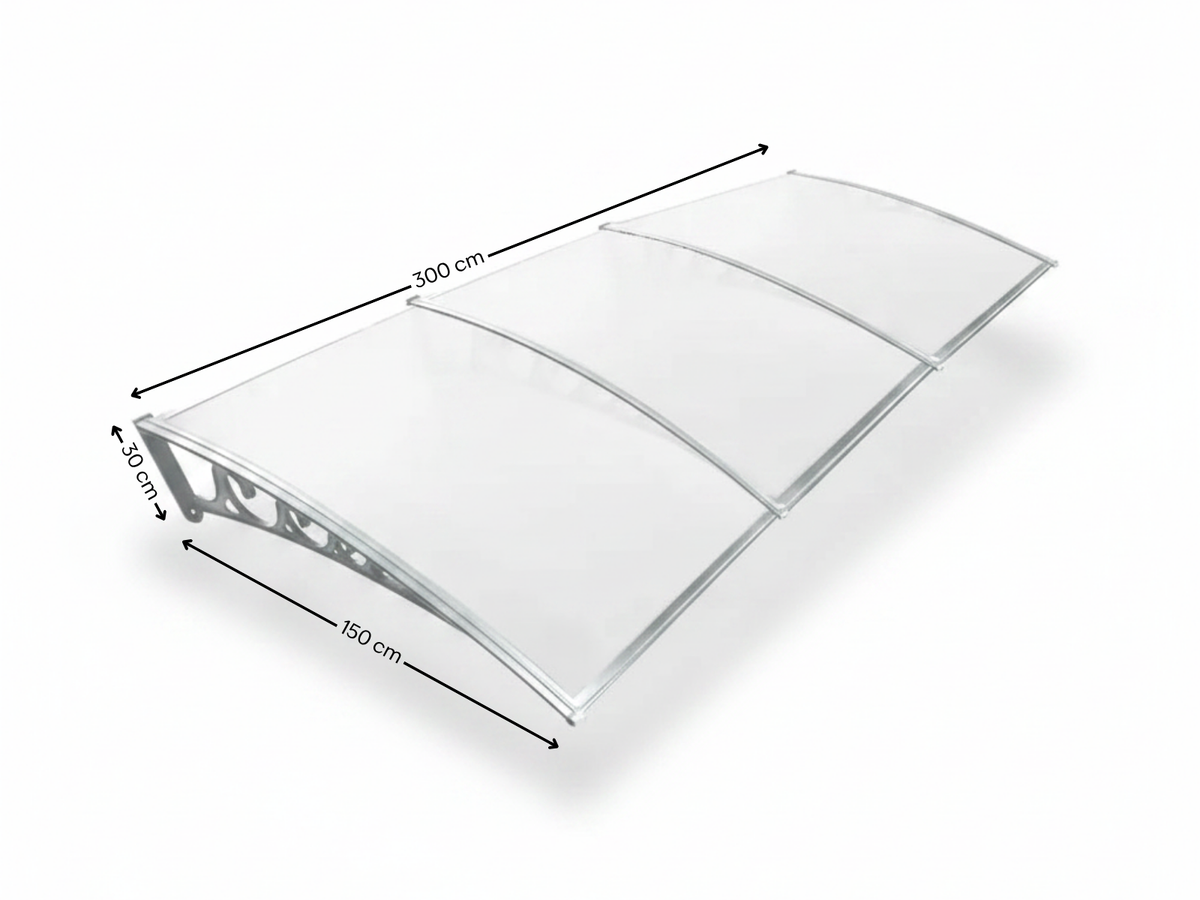 Grey Frame Window Awning 150cm x 300cm