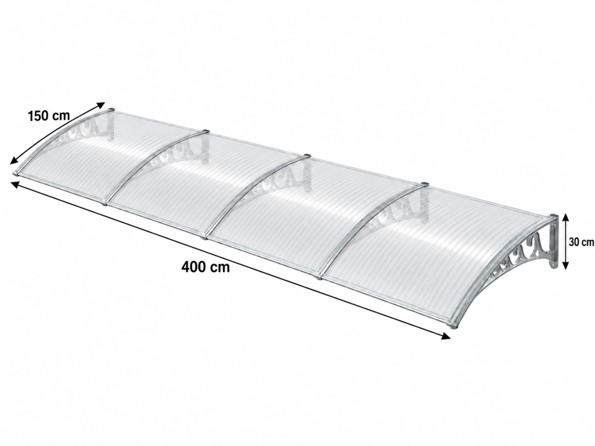 Grey Frame Window Awning 150cm x 400cm