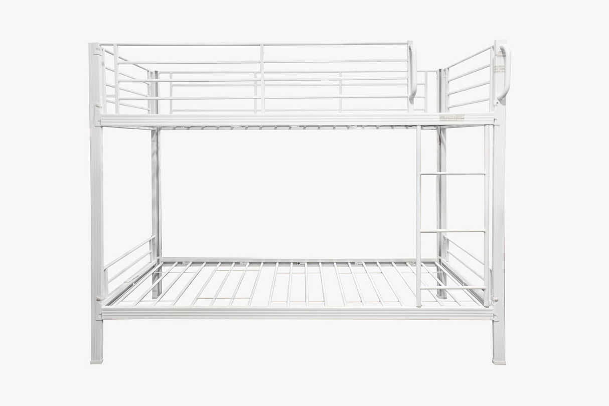 Easy Fix Metal Bunk Bed - White & Mattress Bon10 Single x2