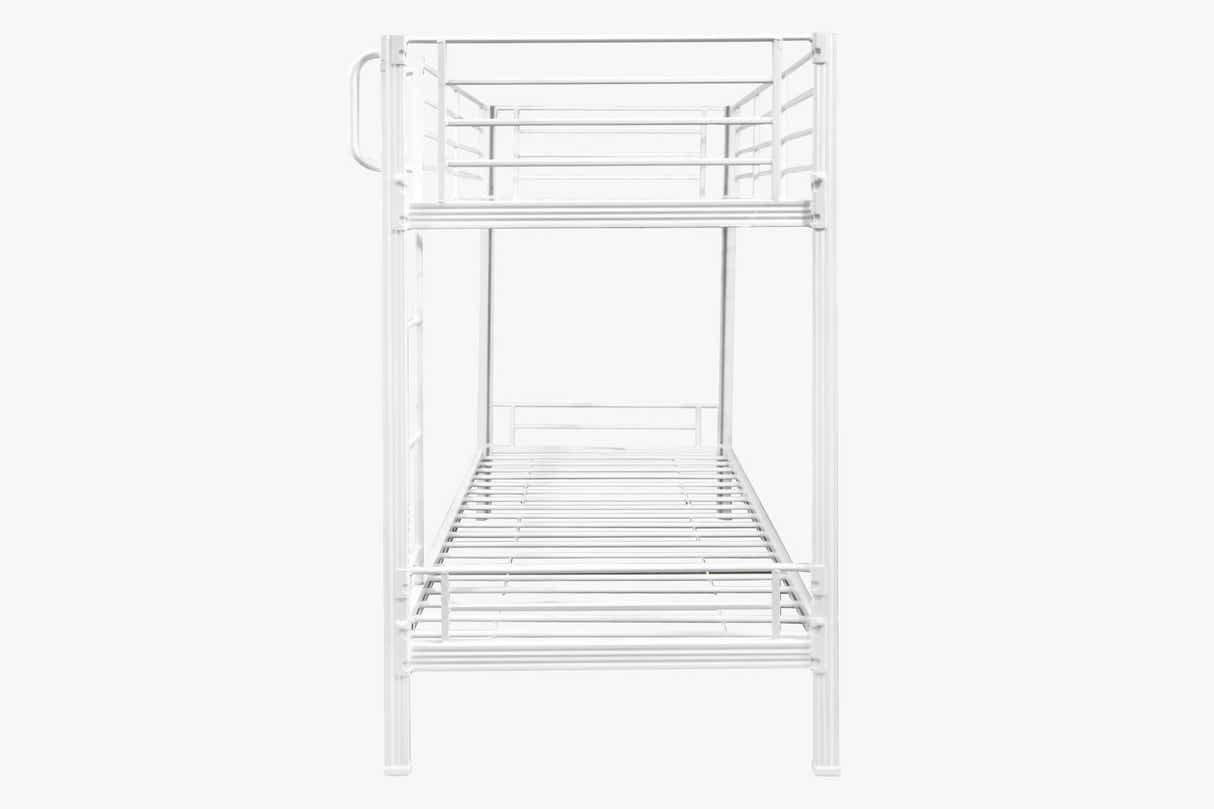 Easy Fix Metal Bunk Bed - White & Mattress Bon10 Single x2