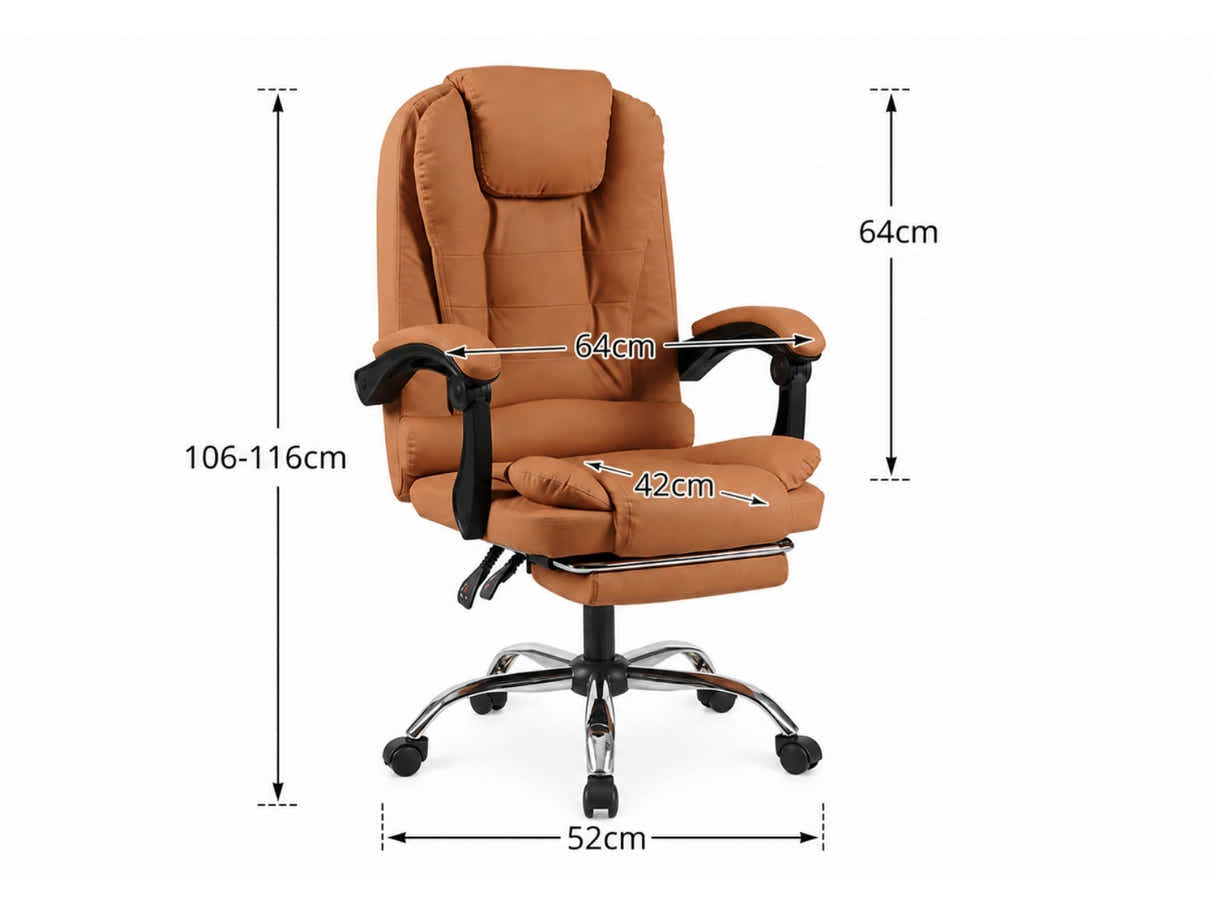 Hermia Massage Office Chair PVC - Brown