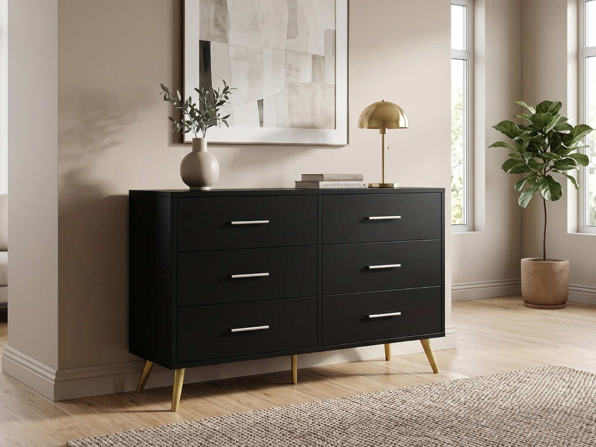 6-Drawer Cabinet - Black