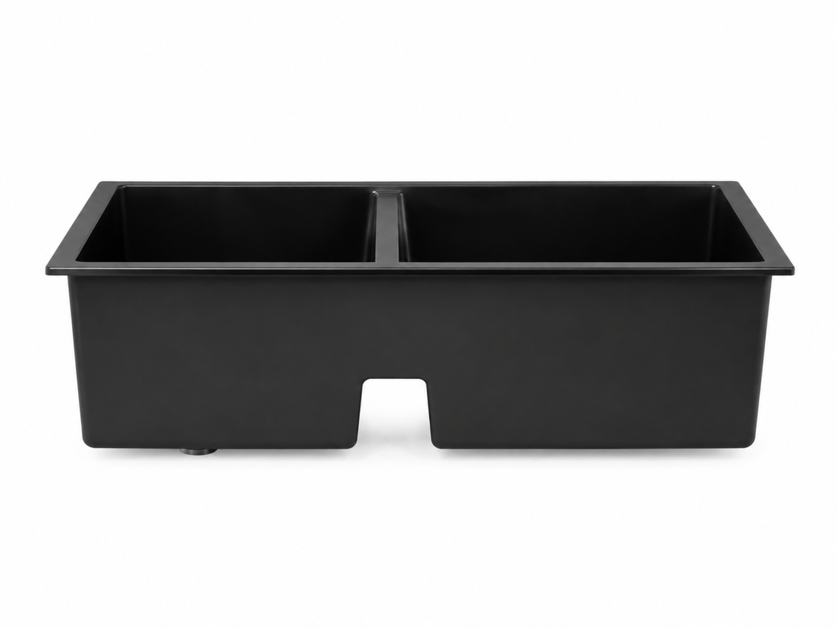 Granite Composite Sink 7745D Black with Overflow