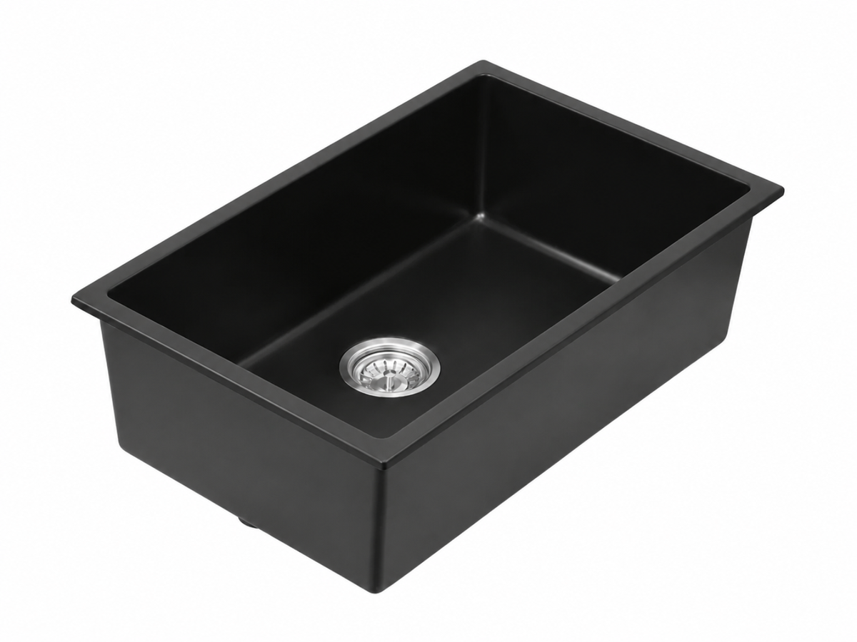 Granite Composite Sink 7045 Black with Overflow