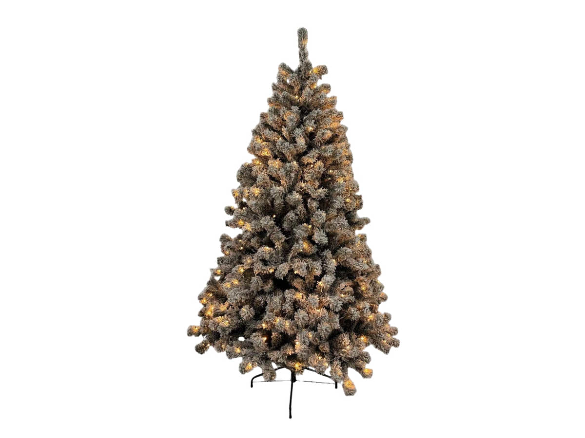 DS Christmas Tree Flocked Tips with Lights - 6Ft/180cm