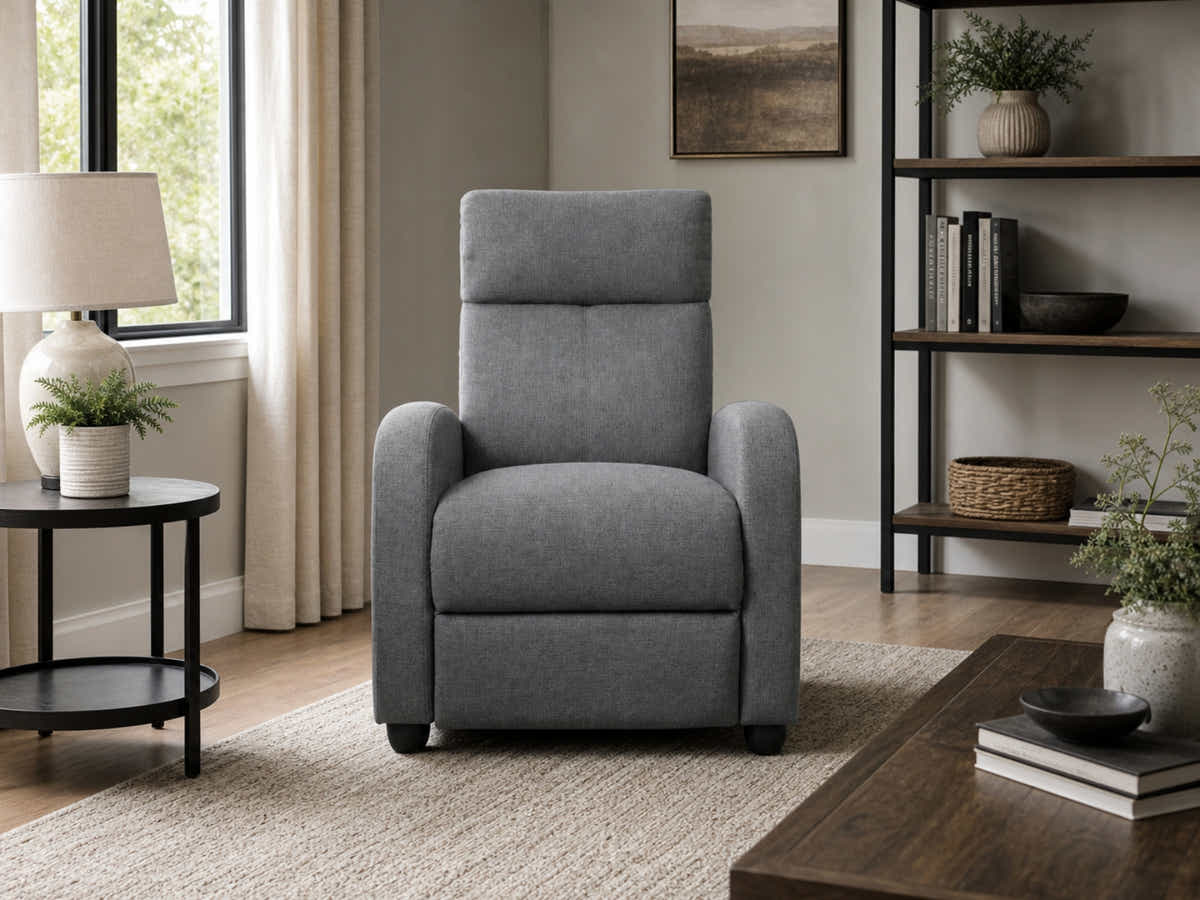 Austen Push Back Recliner Chair Linen - Grey