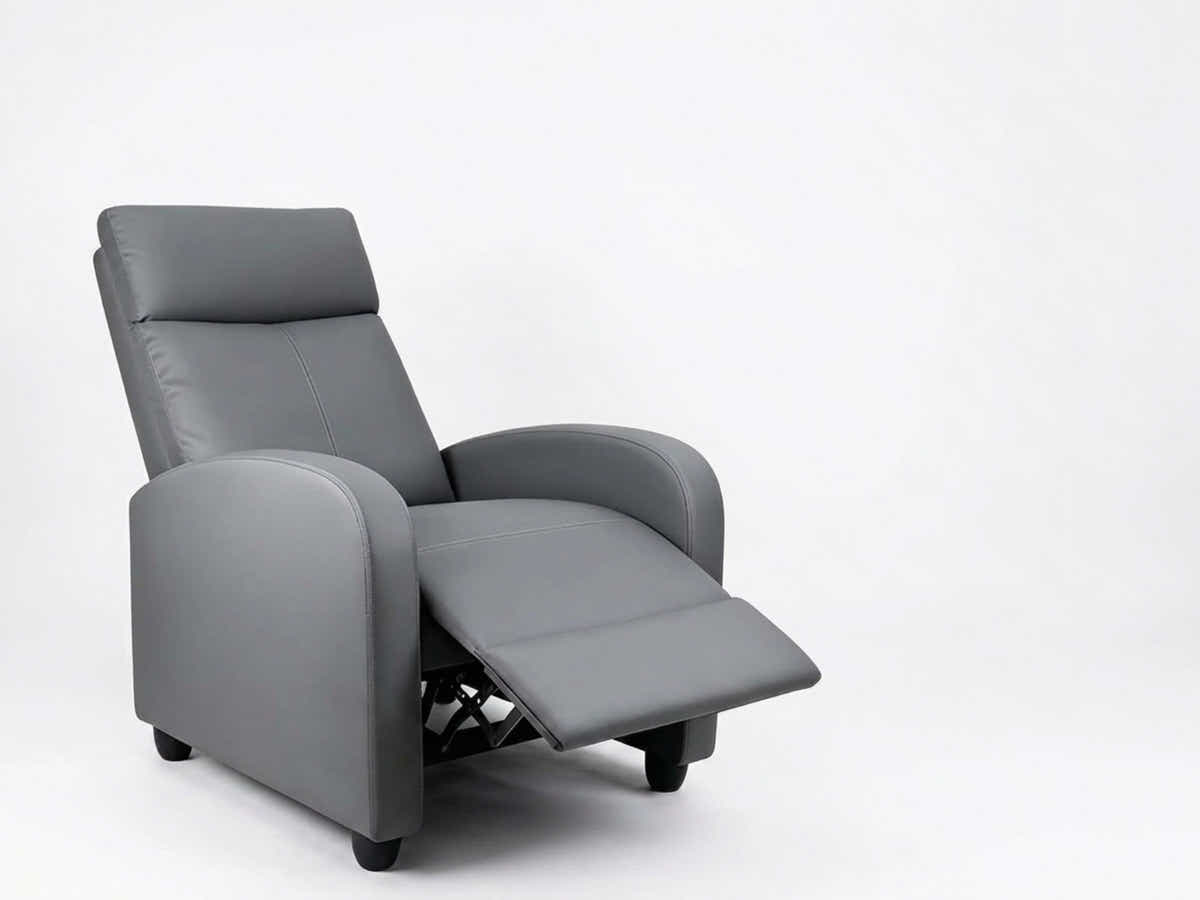 Austen Push Back Recliner Chair PVC - Grey