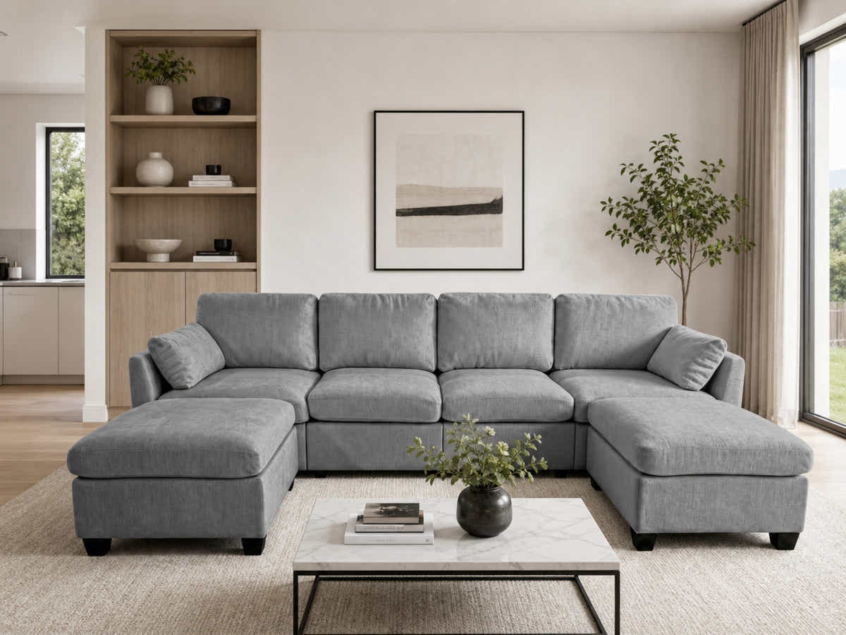 Jonpony 6-Piece Modular Sofa Set - Dark Grey