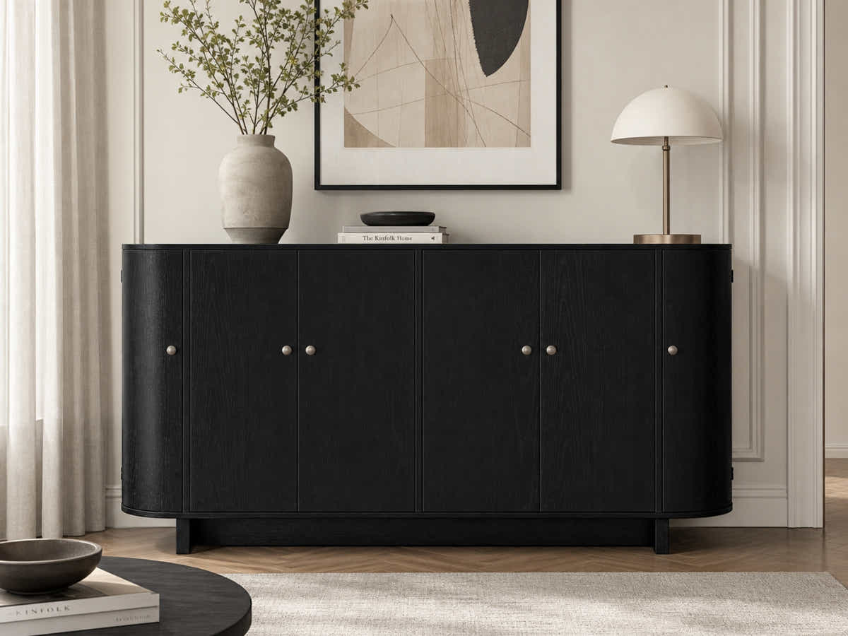 Black Buffet Cabinet - 160 cm