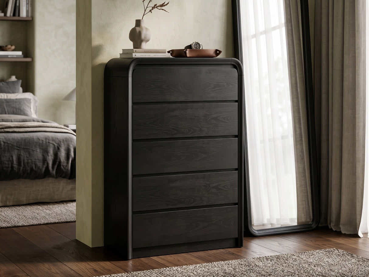 DS Talen 5-Drawer Tallboy - Black