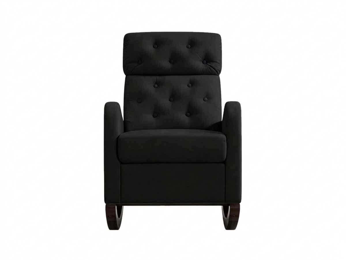 Sisco Velvet Rocker Chair - Black