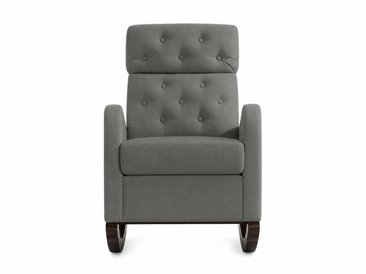 Sisco Velvet Rocker Chair - Grey