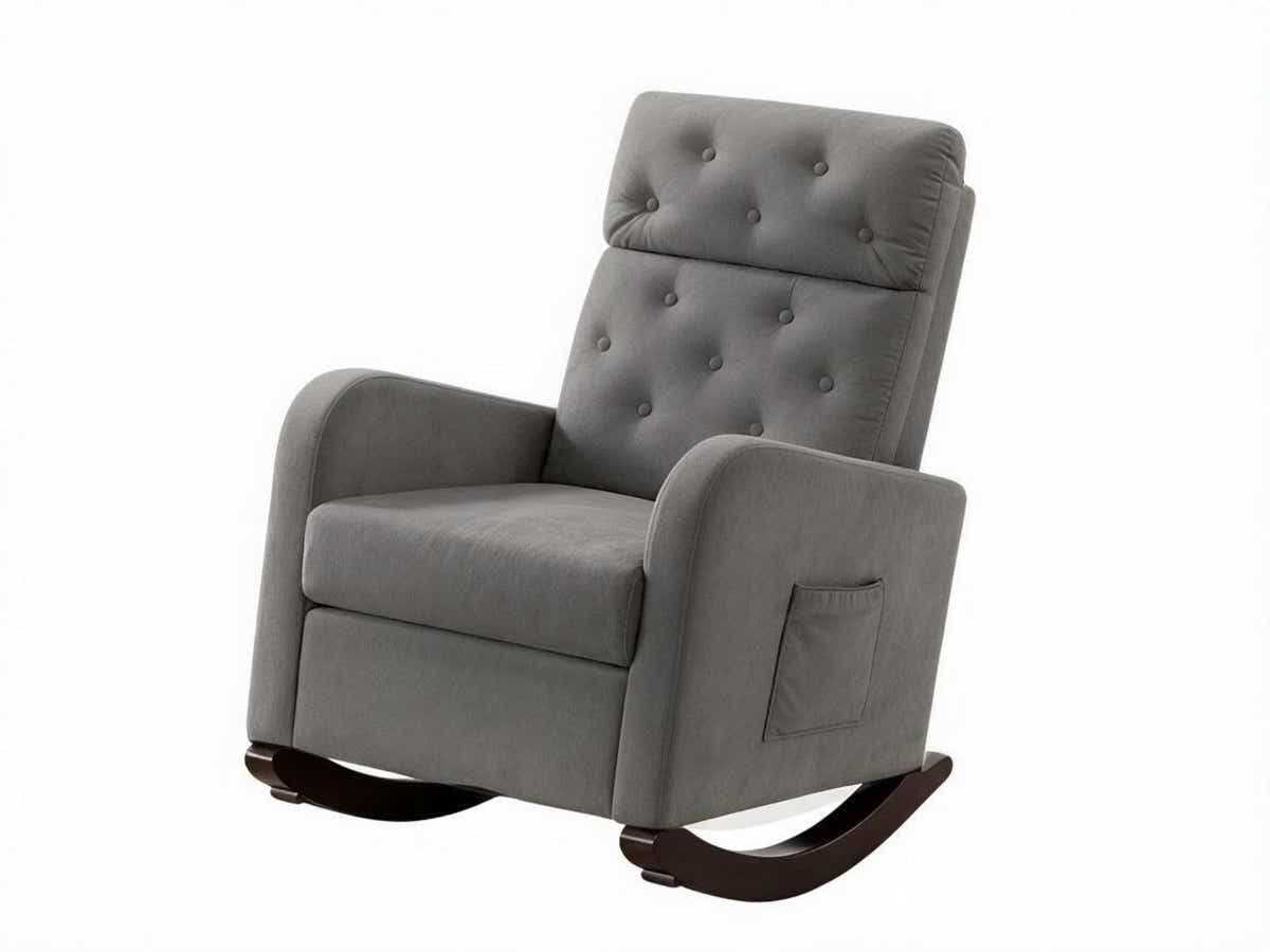 Sisco Velvet Rocker Chair - Grey