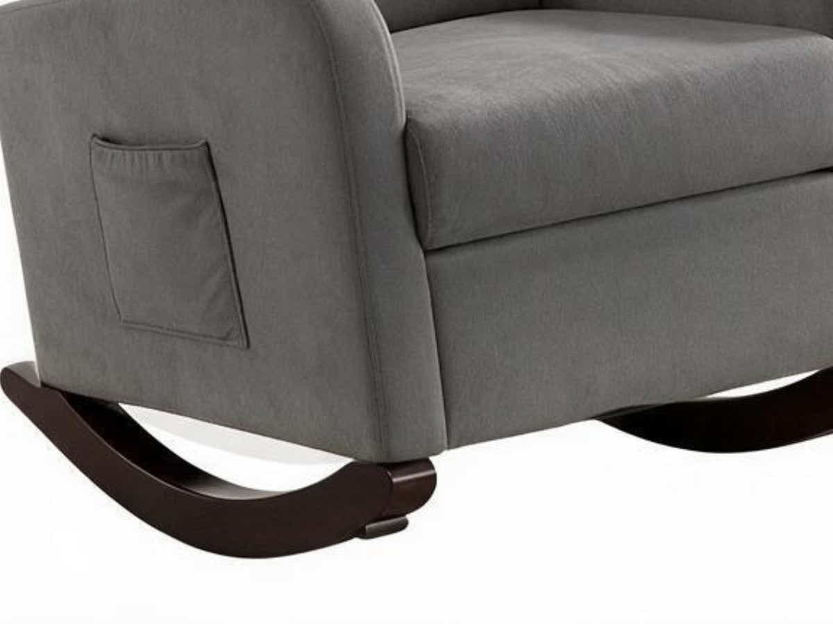 Sisco Velvet Rocker Chair - Grey