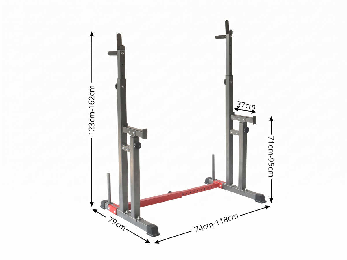 DS Adjustable Squat Rack With H-Frame Base