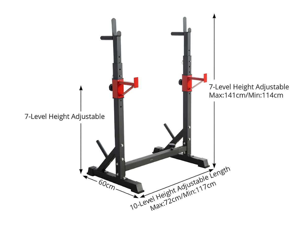 DS Adjustable Squat & Barbell Rack With T-Frame Base