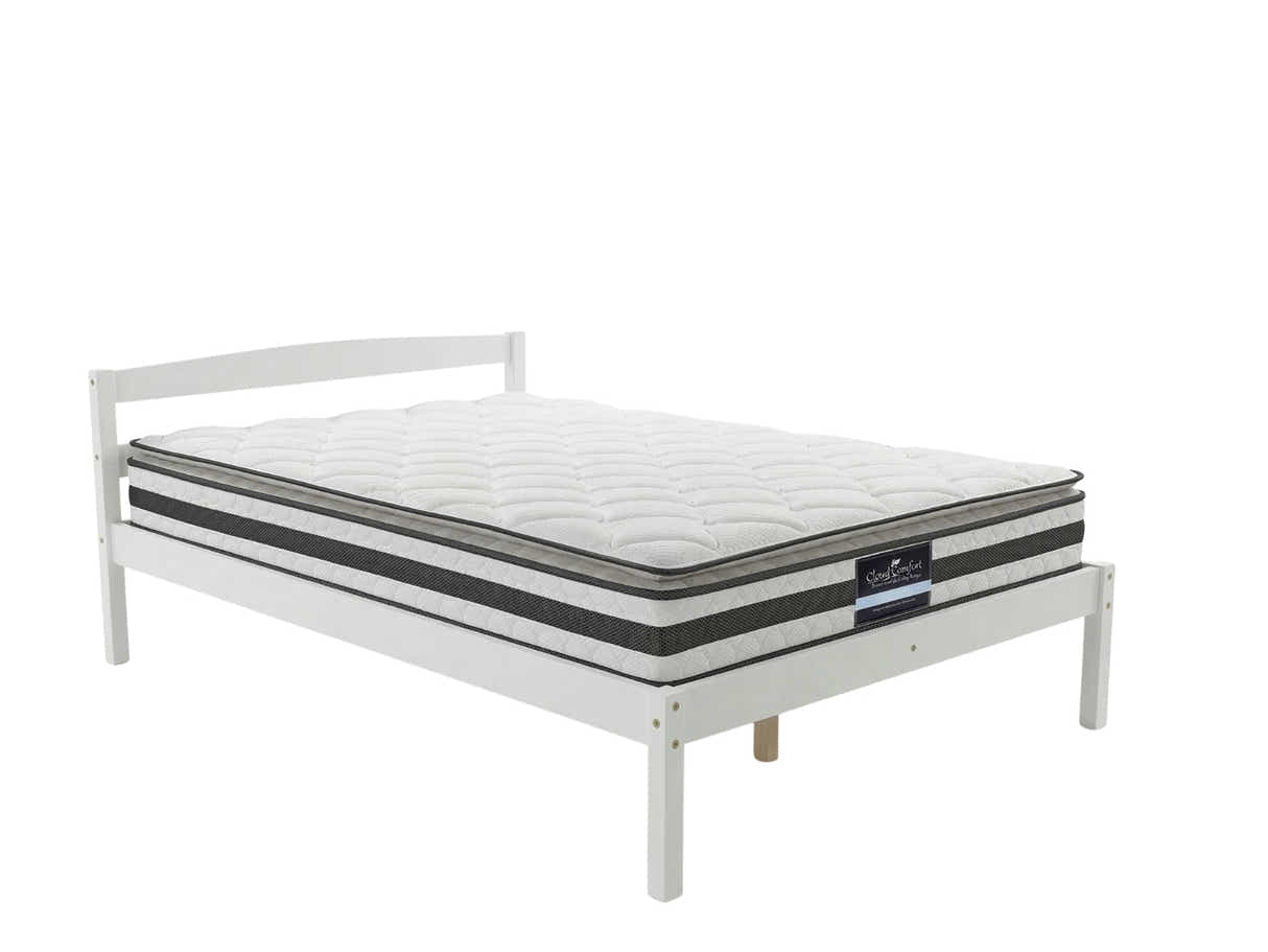 Wayford Bed Frame White & Bon21 Mattress - King Single