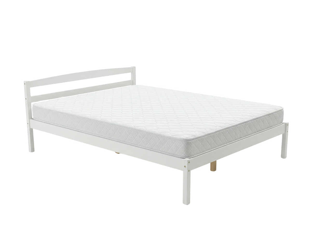 Wayford Bed Frame White & Bon15 Mattress - Double