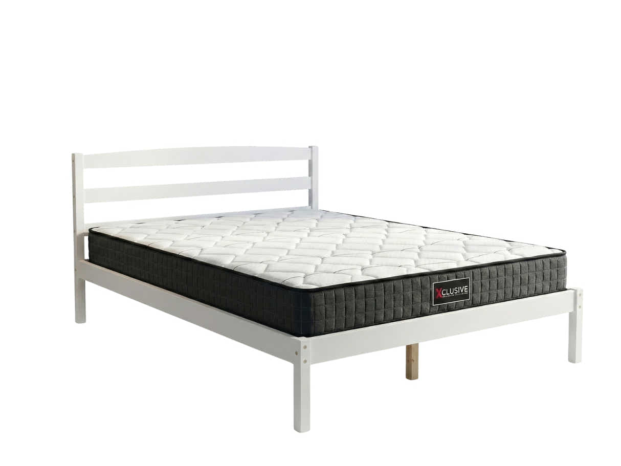Wayford Bed Frame White & Xclusive X20 Mattress - Double