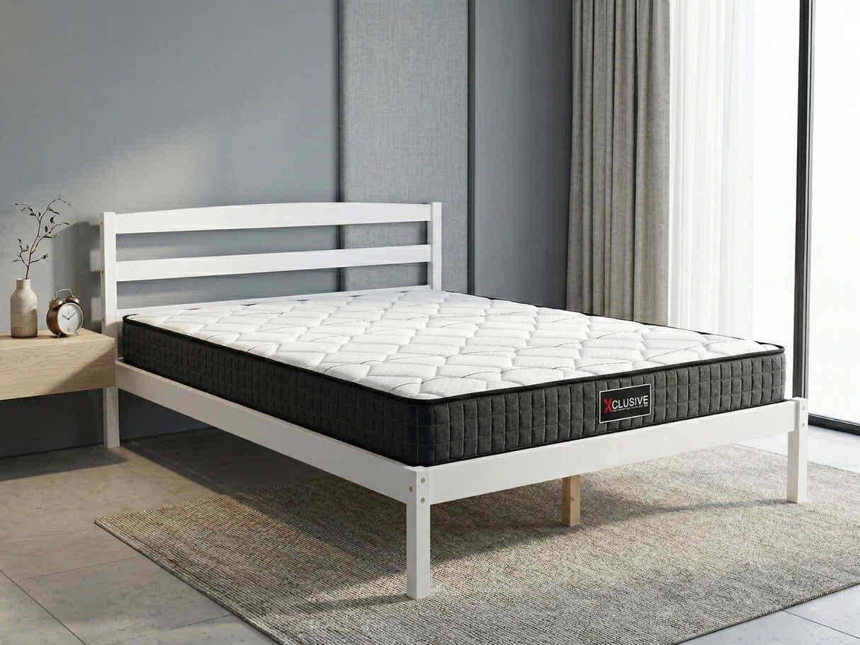 Wayford Bed Frame White & Xclusive X20 Mattress - Double