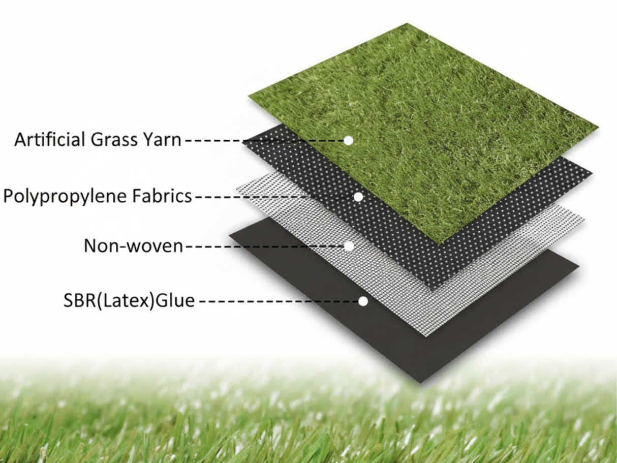 4-Colored 20 mm Artificial Grass - 1x10 m Roll