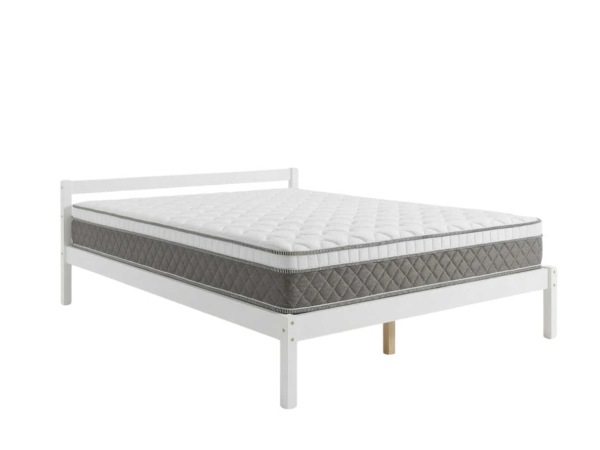 Wayford Bed Frame White & MEM 23 cm Mattress - King