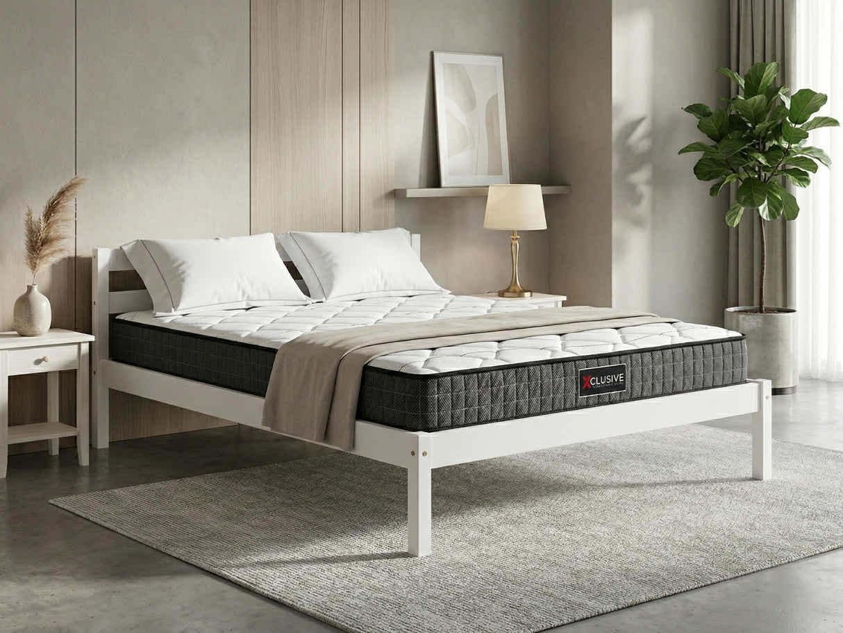 Wayford Bed Frame White & Xclusive X20 Mattress - King
