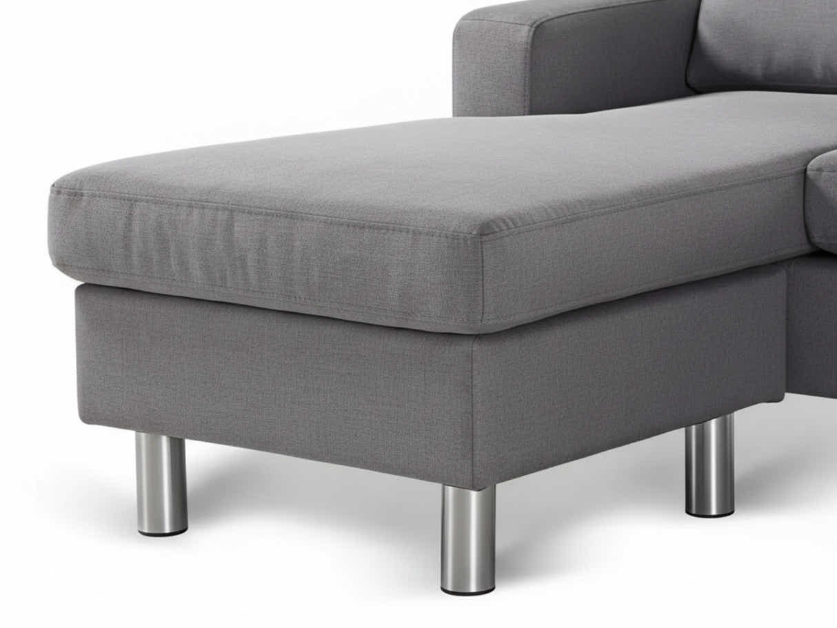 Rymden Linen Sofa Set with Chaise - Grey
