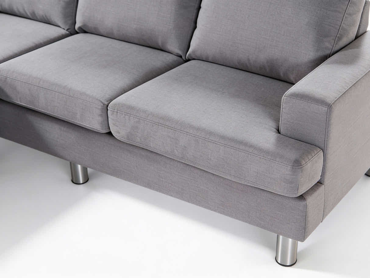 Rymden Linen Sofa Set with Chaise - Grey