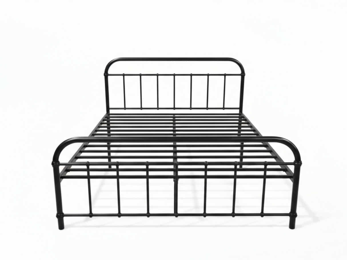 Darcy Metal Bed Frame Black & Boucle22 Mattress - Queen